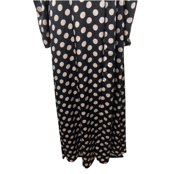 Mac Duggal Ieena Satin Long-Sleeve Black polka dot Gown sz 6 - Picture 4 of 8